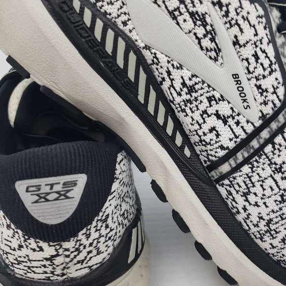 Brooks Womens Adrenaline GTS 20 Running Shoes White Black 1202961B167 Knit 8.5B - Picture 12 of 16